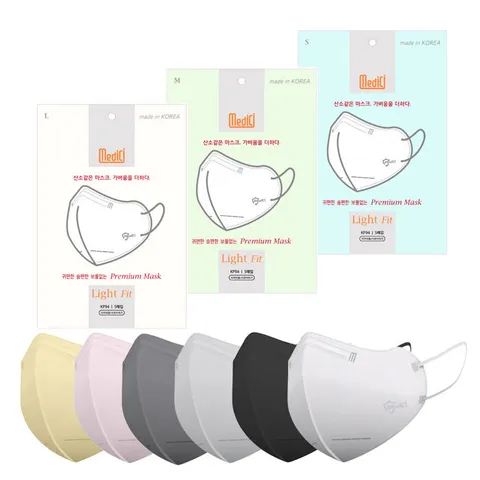 메디치 라이트핏 국산 원자재 KF94 새부리형 마스크(5개입) X 20개(총100개입/6컬러/3중필터)