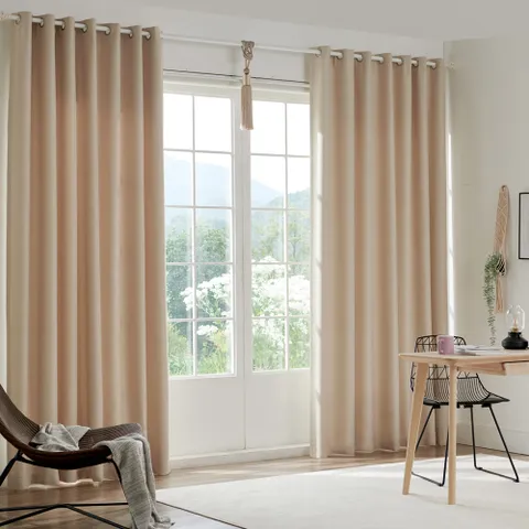 [뷰하우스] 비츠 3중직 사계절 원톤 암막커튼 커튼봉세트 특대형