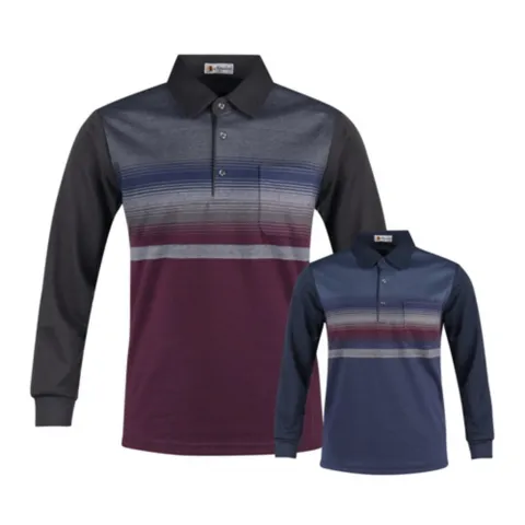 남성 겨울 골프웨어 골프 약기모 카라 배색 긴팔 티셔츠 +할인쿠폰