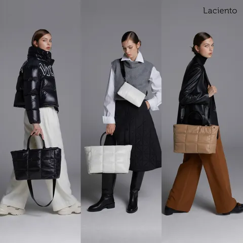 [ ★사상최.저.가 시즌 마지막물량 4만원 인.하★][론칭가 99000원] 라씨엔토 FW 비비드 글로스 라지 패딩백 + 클러치 +무이자3개월