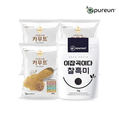 [카무트] 고대곡물 카무트 500g x 3봉 + 국산 찰흑미 1kg