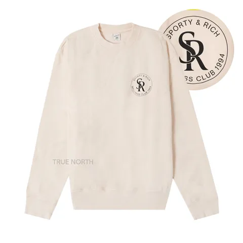 [스포티앤리치] 공용 CR671CR 로고 맨투맨 티셔츠 크림