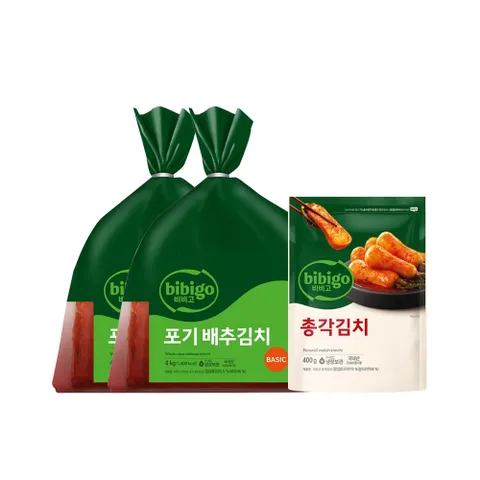 비비고 베이직 포기배추김치 4kg x2개+총각김치 400g x1개