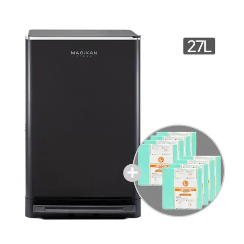 매직캔 휴지통 쓰레기통 크롬히포 27L 재규어 (추가 리필 8롤)