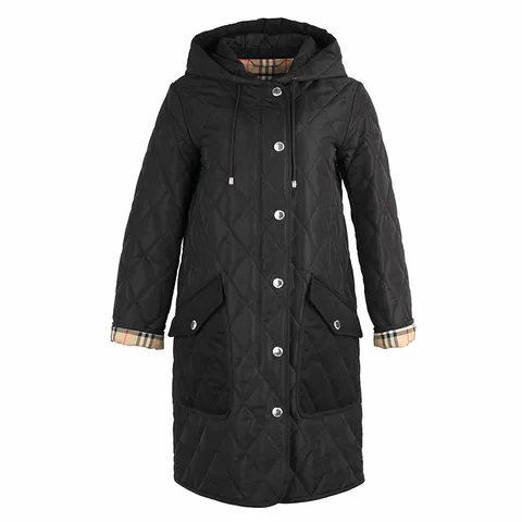 버버리 여성 다이아몬드 퀼팅 후드 코트 ROXBY 8096351 (BLACK)