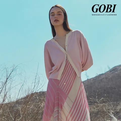 [런칭가259000원]고비(GOBI) 실크 캐시미어 버튼 볼레로 가디건 +무이자5개월