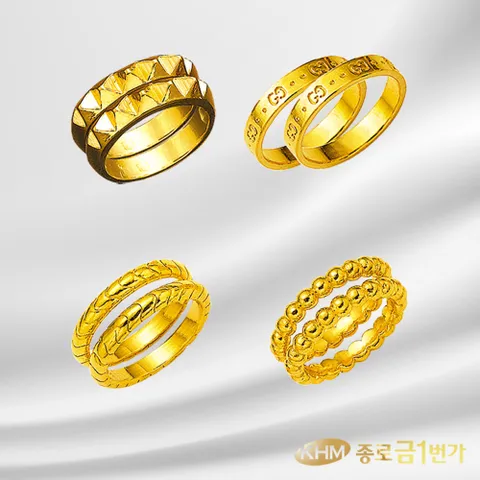 [종로금1번가] 순금 반지 24K 쌍지 레이어드 4종 7.5g