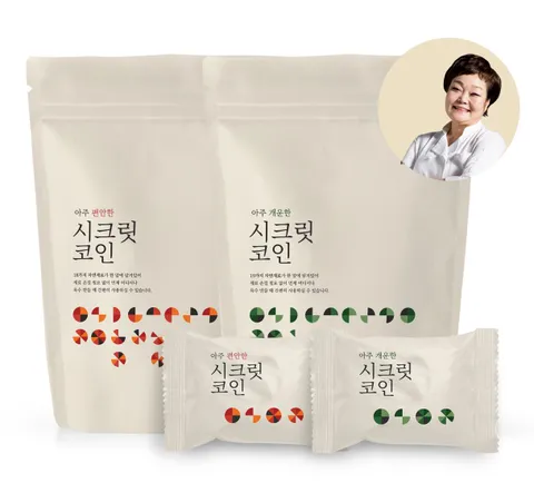 빅마마 이혜정의 시크릿코인(편안한 맛8팩+개운한 맛2팩) / 1팩당 20ea + 편안한 맛 5 ea(1ea/4g) +할인쿠폰 +무이자3개월