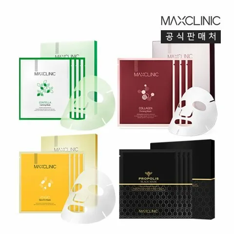 [맥스클리닉]프로폴리스/콜라겐/비타/센텔라 마스크팩 4박스 (4종 중 택1)
