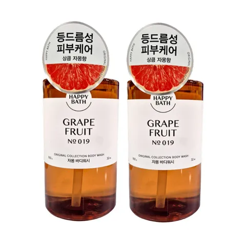 해피바스 자몽 바디워시 910gx2개 대용량 등드름 상큼한 바디클렌져 산뜻한 가족용 +할인쿠폰