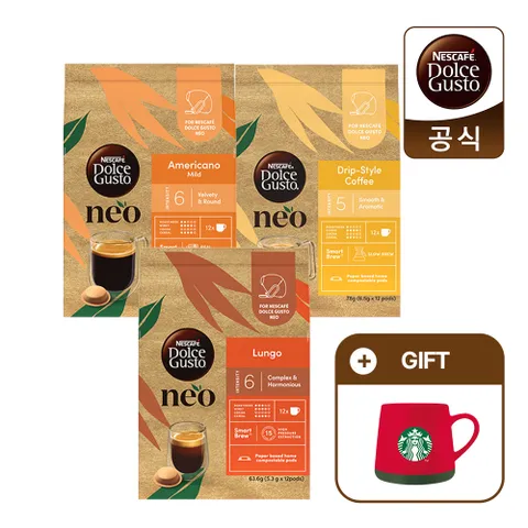 [  ]네스카페 돌체구스토 네오 캡슐커피 12캡슐 4박스 2+2 골라담기 (홀리데이 머그 350ml 증정)