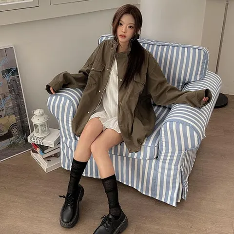 아트박스/라이니 오버핏 빈티지 야상 점퍼 ou-4208c +할인쿠폰