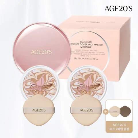 [에이지투웨니스]AGE20S 시그니처 에센스 커버 팩트 마스터 모이스처(케이스1+리필2) (SPF50+ PA++++) +할인쿠폰