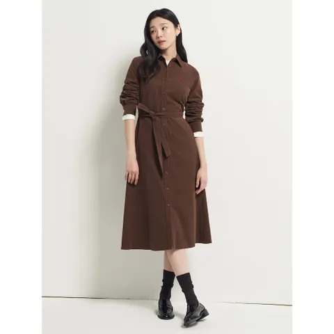 [빈폴레이디스] 코듀로이 셔츠 원피스  브라운 (BF5971C03D) +할인쿠폰