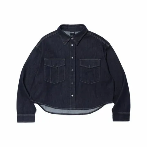 [하프클럽/리트머스]크롭 데님 셔츠 VINTAGE (P1YF090-065)