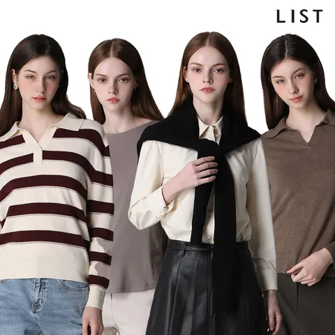 [홈쇼핑방송/르오트(LeOT)] 에디션 실켓 코튼 긴팔티셔츠