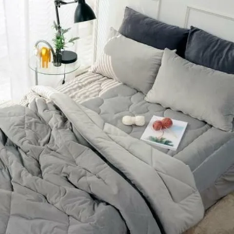 아트박스/스코홈 웜 극세사 차렵+토퍼+베개 SS세트