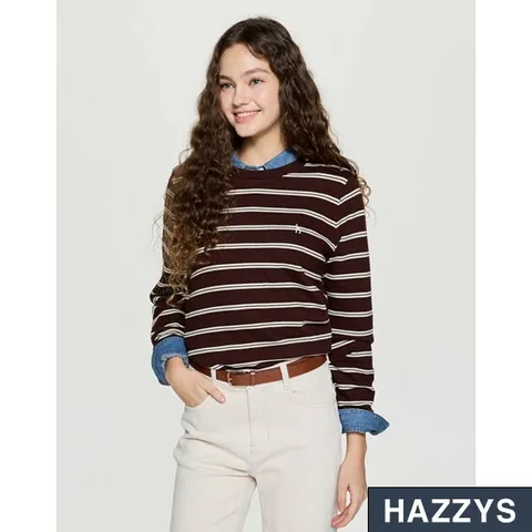 [현대백화점] [헤지스레이디스] [HSTS5DC82] 스트라이프 면 긴팔티셔츠