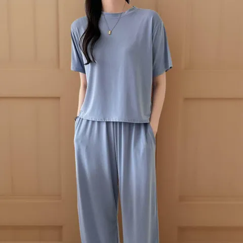 |KSD2550|여성 여름 쿨티와 와이드팬츠 세트