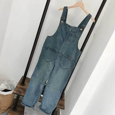 청바지 데님팬츠 데님 멜빵 바지 점프수트 캐주얼 청 패션 여자