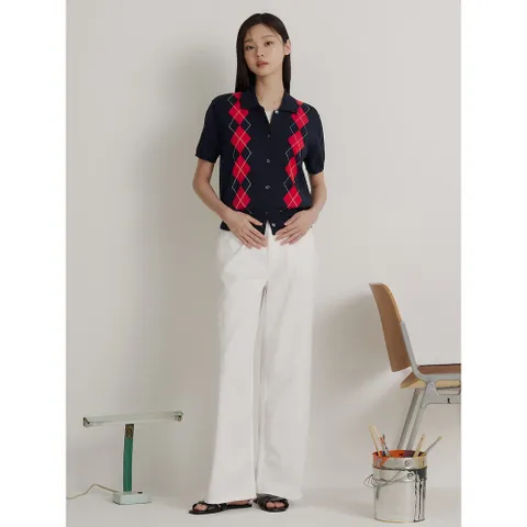 (빈폴레이디스) 섬머 와이드 뒷밴딩 데님  화이트 BF6421C851 +할인쿠폰