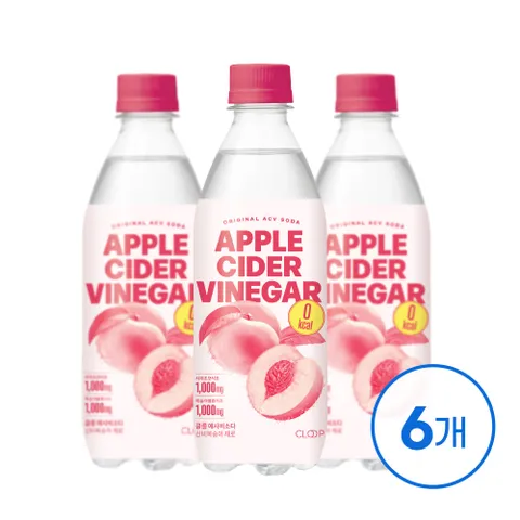 클룹 애사비소다 신비복숭아 제로 500ml 6입