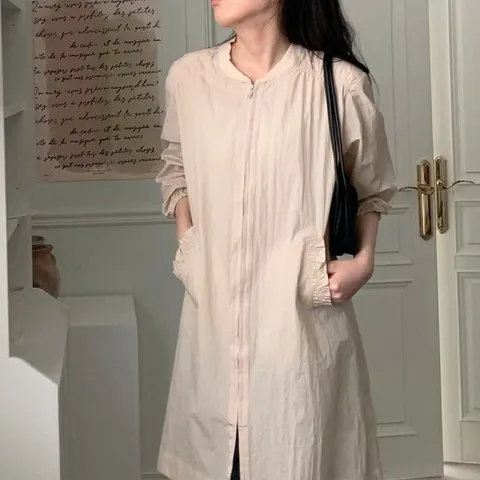 [하프클럽/다잇템]여성 칠부 SS 집업 롱 윈드브레이커 점퍼