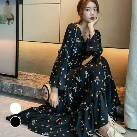 (스타일하우스)원피스 OPS 여성스런 롱치마 쉬폰 샤랄라 꽃무늬 +할인쿠폰