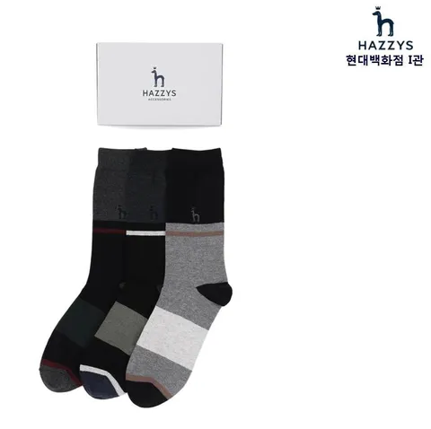 [현대백화점] 헤지스 핸드백 [HJSS0E005N2] 네이비 컬러배색 남성 장목 양말 3종 세트 HJSS0E005 +할인쿠폰(*배송메세지 요청시 선물포장가능*)