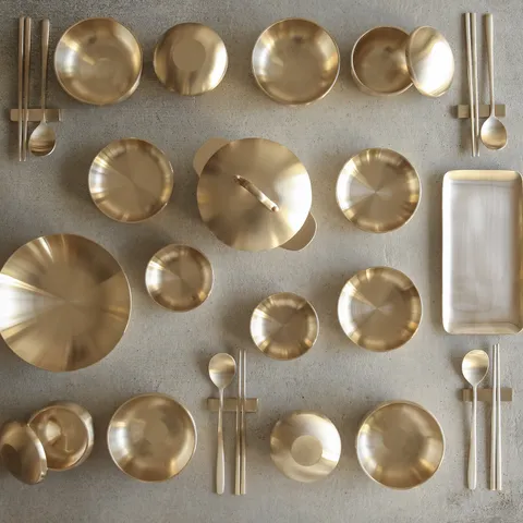 놋담 방짜유기 고궁 한상차림 4인 유기그릇 반상기세트 보자기 선물포장 32P - 현대Hmall