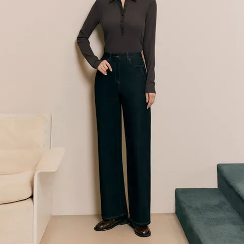 더엣지 와이드 스판 데님 팬츠 다크인디고 WYDP6G02 +할인쿠폰