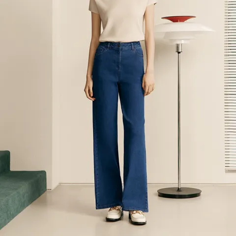 더엣지 와이드 스판 데님 팬츠 인디고 WYDP6G01 +할인쿠폰