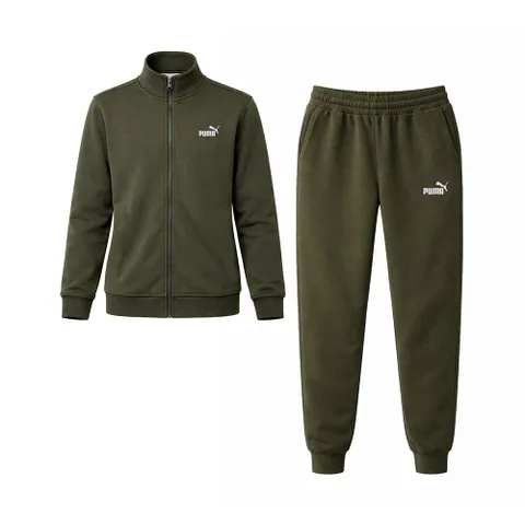 푸마 PUMA 에센셜 폴리스 기모 스웨트 트랙수트 남성 트레이닝 세트 운동복 런닝복 다크 그린 688175-70