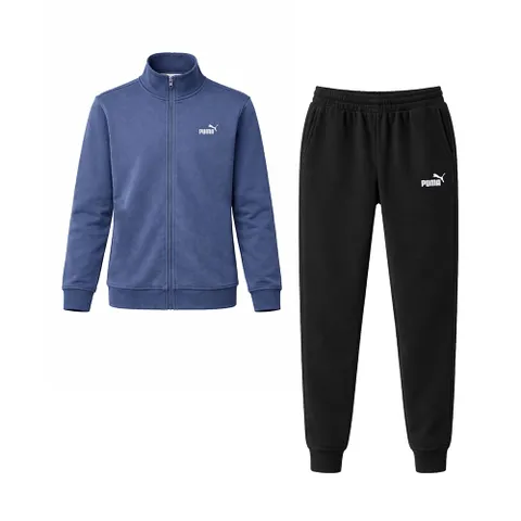 푸마 PUMA 에센셜 폴리스 기모 스웨트 트랙수트 남성 트레이닝 세트 운동복 런닝복 인디고 블랙 688175-80 - 현대Hmall