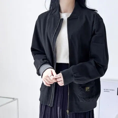 점퍼 잠바 자켓 아우터 Y2K 커플 데일리 블루종 항공 오버핏 여자