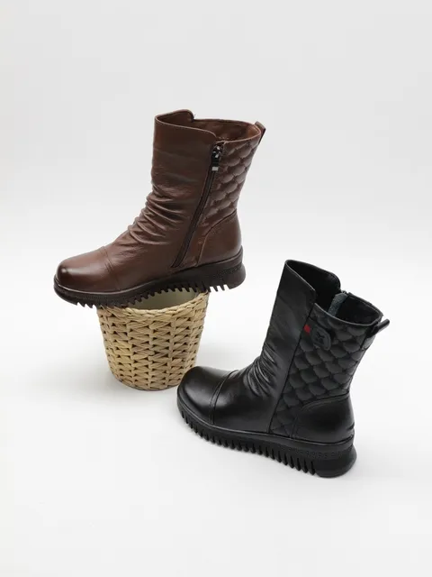 여성 가죽 기모 미들부츠 103431