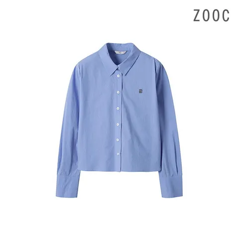 [ZOOC] 로고장식 코튼 크랍셔츠 BL_V251MSC901 +할인쿠폰
