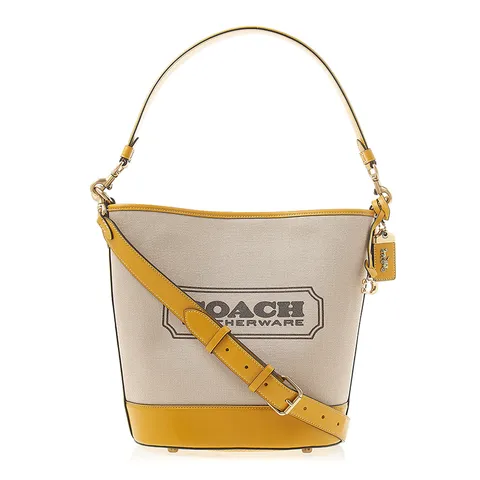 [코치] 여성 필드 캔버스 버킷백 CH739 NATURAL CANVAS YELLOW GOLD +할인쿠폰