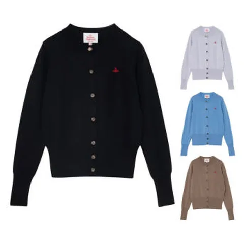 [라운드넥] 비비안웨스트우드 일본한정 레드라벨 베이직 로고 코튼 가디건 25년 신상 컬러