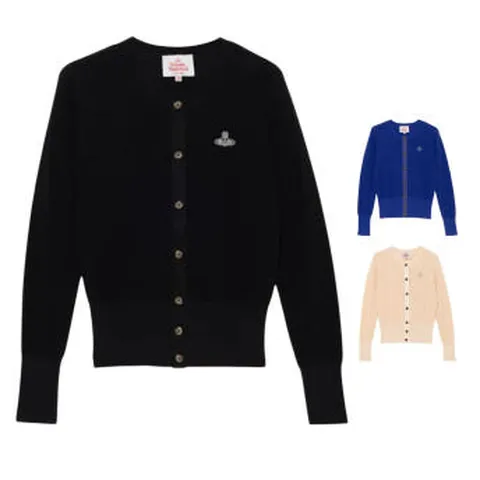 [25신상] 비비안웨스트우드 일본한정 레드라벨 뉴 로고 코튼 가디건