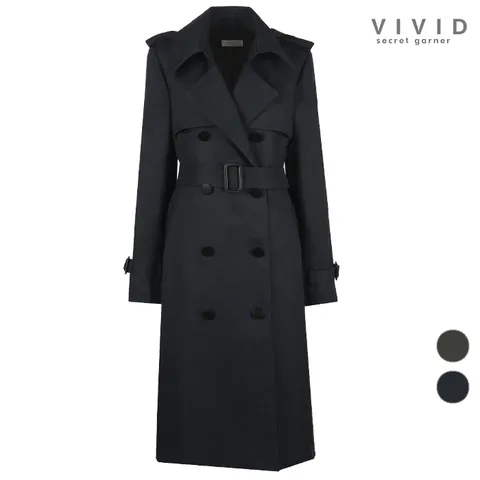 여성 더블 바바리 하프코트