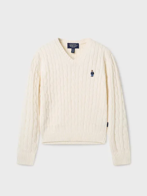 [현대백화점] 후아유 여성 스티브 케이블 브이넥 풀오버 WHKAE4912F +할인쿠폰