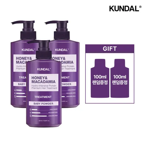 [쿤달] 트리트먼트500ml 3개 (100ml*2 추가증정)(500mlx3개+미니어처)