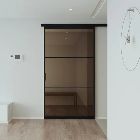 리바트집테리어 G100 원슬라이딩 중문 800∼1000(ㅡ자,오픈형,투명유리)