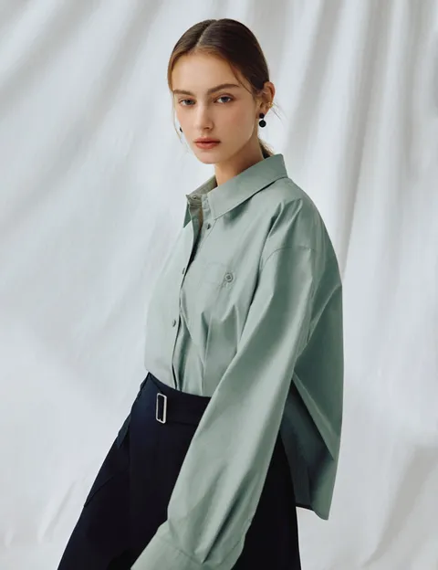 [현대백화점] [나이스클랍] N253MWB716 WOW 이지 슬릿 셔츠 브라운 민트