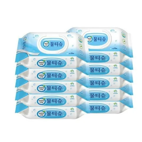 깨끗한나라 페퍼민트 물티슈 캡형 70매 x 10팩 SD +할인쿠폰