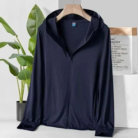 남성 L 여름점퍼 자외선차단 썸머룩 네이비 후드집업 +할인쿠폰