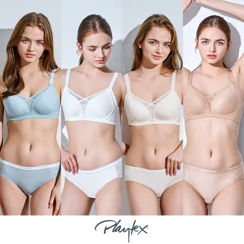 플레이텍스 노와이어 크로스유어하트 브라팬티  8종 민트+쿨화이트+크림+베이지 PXW5N29303133_T