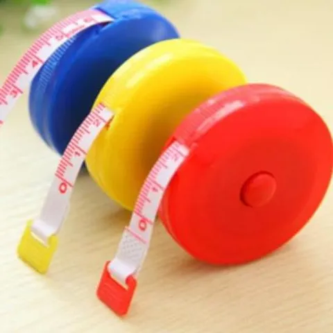 와인앤쿡 미니멀 휴대용 레드 원형줄자 1개