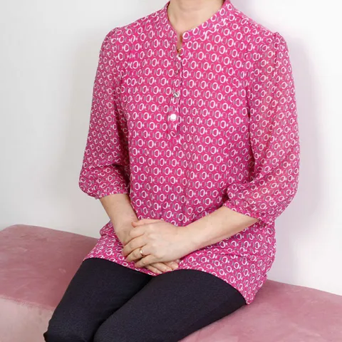 블라우스 셔츠 브라우스 여성 여름 쉬폰 차이나카라 칠부 +할인쿠폰